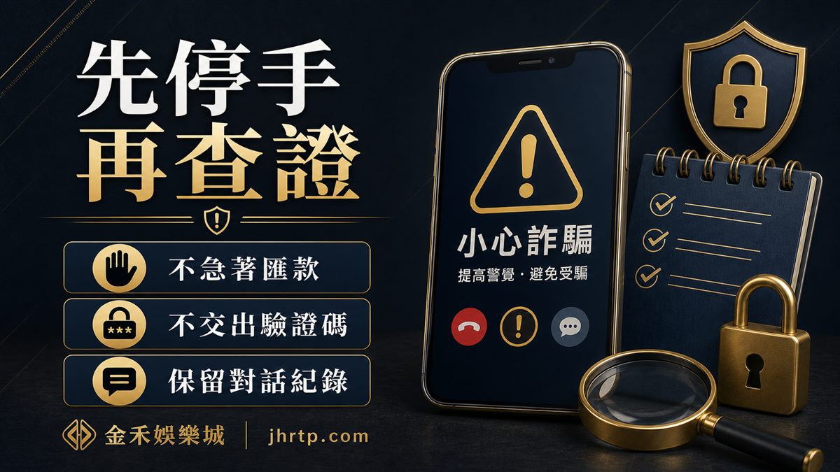 娛樂城安全提醒：先停手再查證，不急著匯款、不交出驗證碼、保留對話紀錄